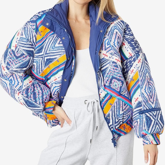 FREE PEOPLE FP Movement Power House Puffer oversized in Navy Marin NWT Sz XS/S - Picture 1 of 16
